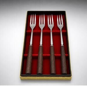 Vintage Mid-Century Modern Cocktail/Appetizer Fork Set – Set of 4 –Made in Japan